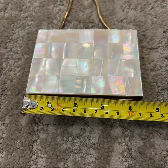 Vintage 1950’s Mother Of Pearl Brass Cosmetic Comb Lipstick Compact Case Purse - Picture 10 of 13